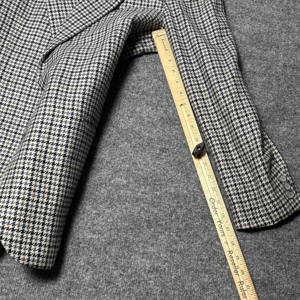 British Tailor Blazer Mens Large Gray Houndstooth Tweed Sport Coat Peter So - Picture 16 of 16